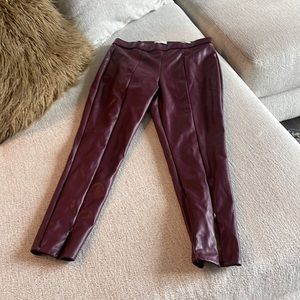 Maroon leather dress pants